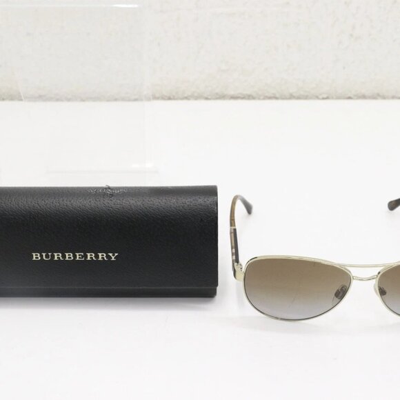 Burberry B 3080 1145/T5 Polished Gold/Gradient Brown Polarized 59-14 Aviator - Picture 1 of 15